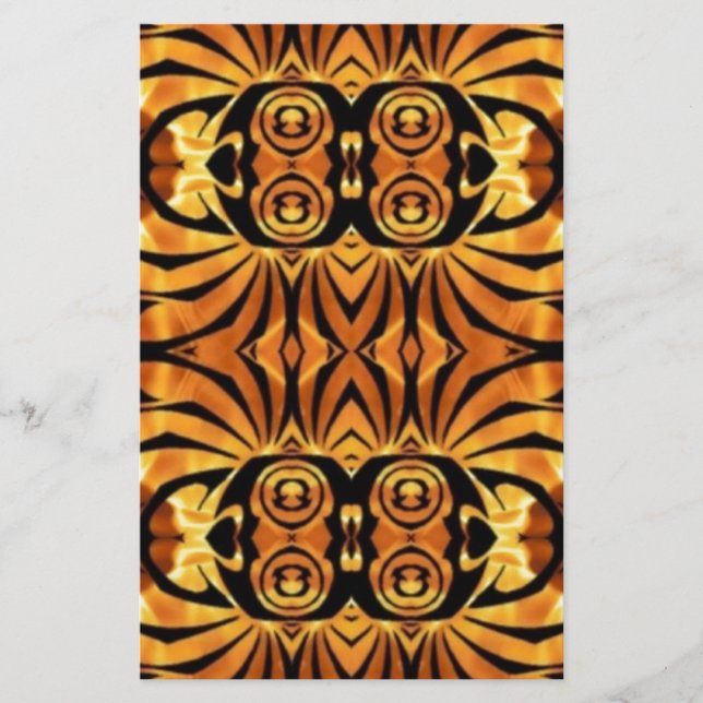 orange flammar Native totem pole stam mönster Brevpapper (Framsida)
