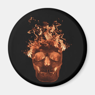 Orange Flamning Skullgarnet Magnet