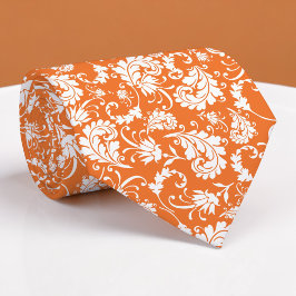 Orange Floral Pattern Custom Necktie Slips