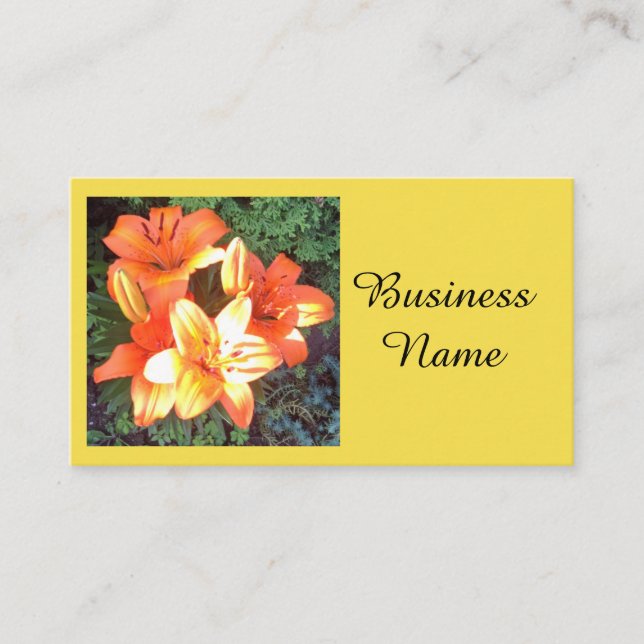 Orange Floral Photography Visitkort (Framsida)