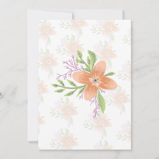 Orange Floral Watercolor Greeting Card – Elegant B Inbjudningar