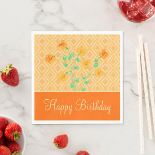 Orange flöt Grattis på födelsedagen Pappra blöjor Pappersservett