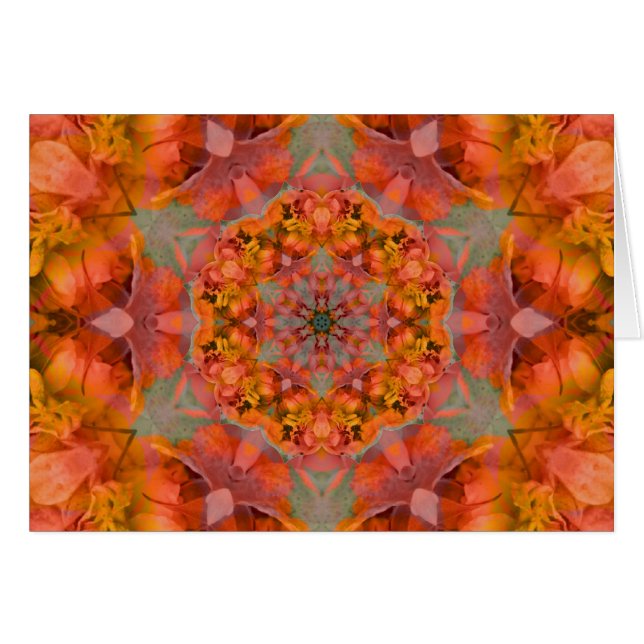 Orange flott mandala - kort (Framsidan Horizontal)