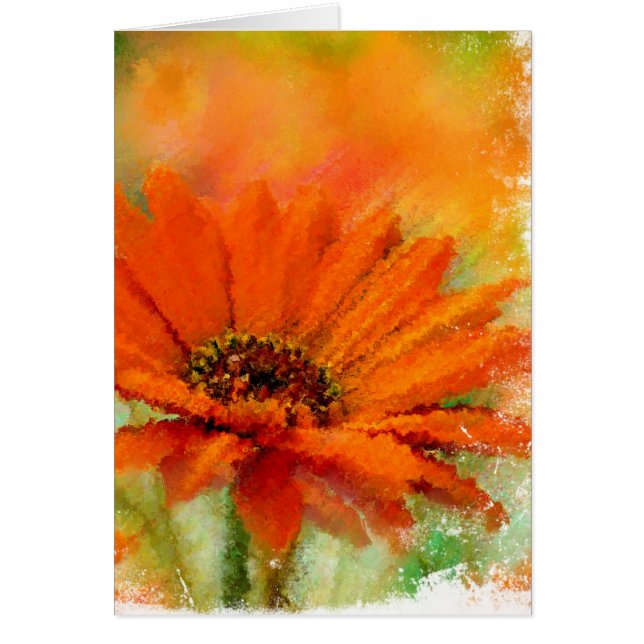 Orange Flower-2 Hälsningskort (Framsidan)