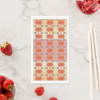 Orange Flower Accented Pattern Pappersservett