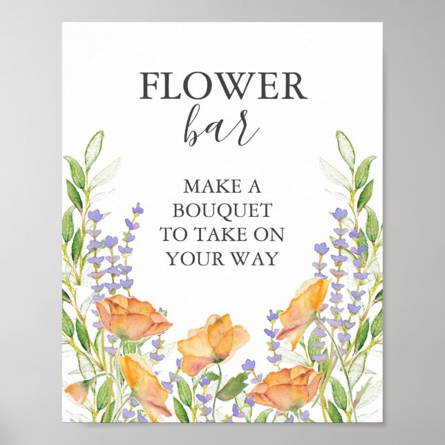 Orange Flower Bar Sign Poster (Framsidan)