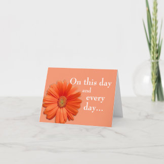 Orange Flower Birthamcard Kort