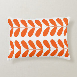 Orange Flower Buds Mid Centres Retro Prydnadskudde