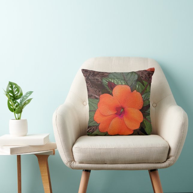Orange Flower Closeup Kudde (Stol)