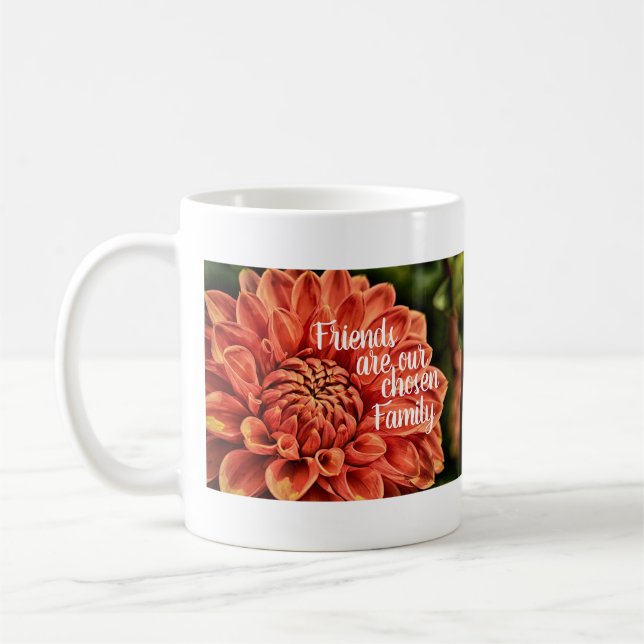 Orange Flower/Dahlia Friends Family Kaffemugg (Vänster)
