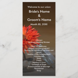 Orange Flower i Mason Burk Bröllop Program