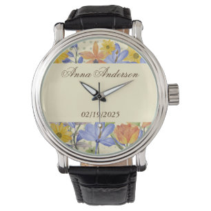 ORANGE FLOWER MÖNSTER ARMBANDSUR