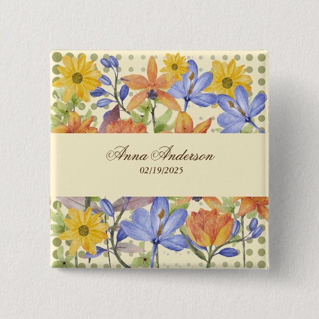 ORANGE FLOWER MÖNSTER KNAPP (Framsida)