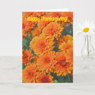 Orange Flower Morsa Thanksgiving Hälsning Card Kort