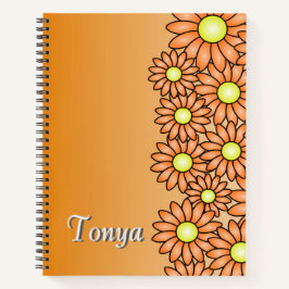 Orange Flower Notebook - Office, School, Artist