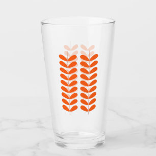 Orange Flower Petals Retro Mid Century Modern Glaskopp