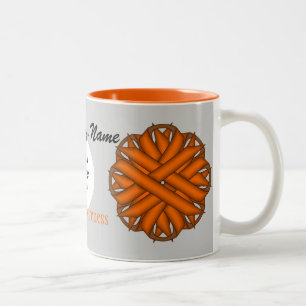 Orange Flower Ribbon Tmpl av Kenneth Yoncich Två-Tonad Mugg