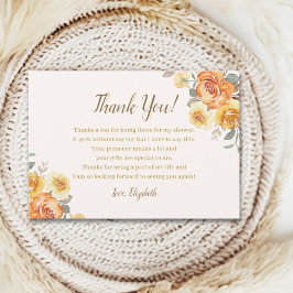 Orange Flower-Themed Spring Bridal Shower Tack Kort