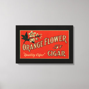 Orange Flower Vintage Cigar Box Canvastryck