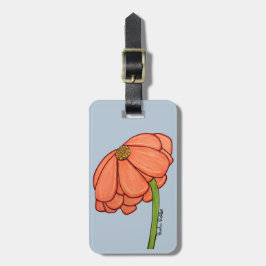 Orange Flower with Blue background Bagagebricka