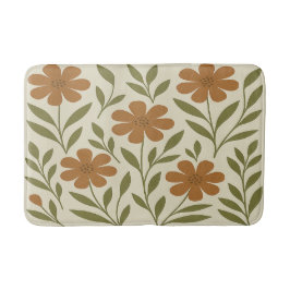 Orange Flowers Bath Mat Badrumsmatta