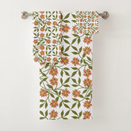 Orange Flowers, Blommönster, Greenery, Boho