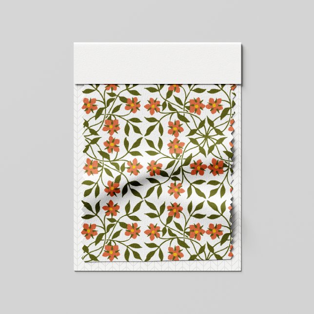 Orange Flowers, Blommönster, Greenery, Boho Tyg (Skapare uppladdad)