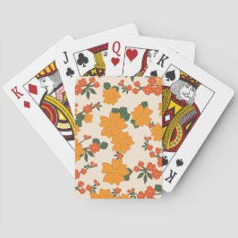 Orange Flowers, Blommönster, Mönster av blommor Casinokort