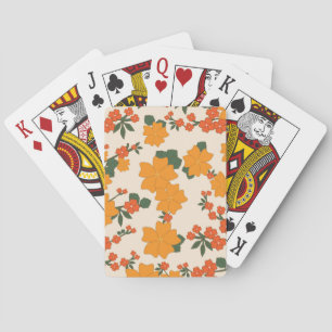 Orange Flowers, Blommönster, Mönster av blommor Casinokort