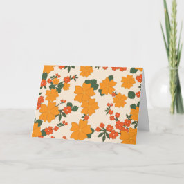 Orange Flowers, Blommönster, Mönster av blommor Kort