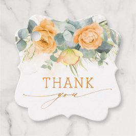 Orange Flowers Bröllop Tack Gåvor Etiketter