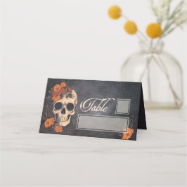 Orange Flowers Elegant bord och namn ställe Placeringskort