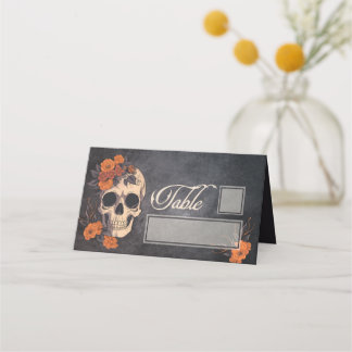 Orange Flowers Elegant bord och namn ställe Placeringskort