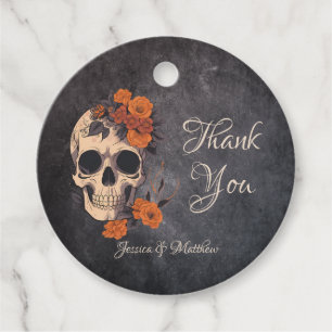Orange Flowers Elegant Tack Wedding Favor Ta Gåvor Etiketter