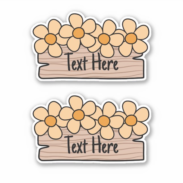 Orange Flowers-etikett Klistermärken (Framsida)
