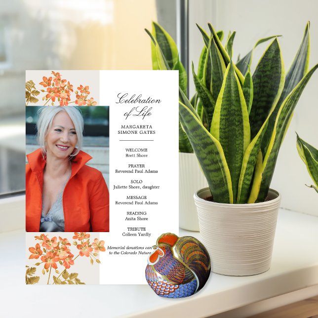 Orange Flowers Firande of Life Flat Programme Program (Skapare uppladdad)