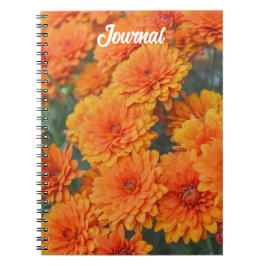 Orange Flowers Garden Morsa Journal Spiral Anteckningsbok
