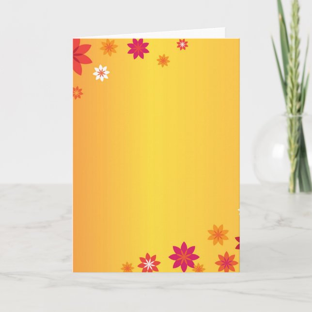 Orange Flowers Greeting Card Kort (Framsida)