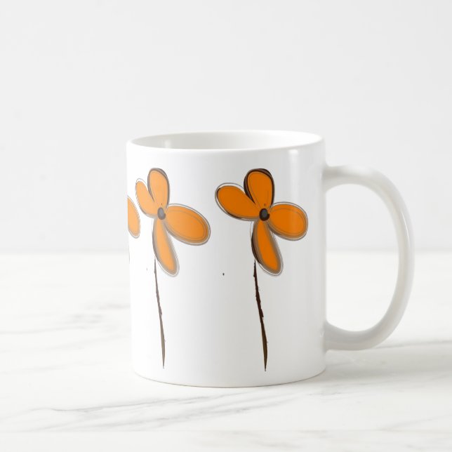 Orange Flowers Kaffemugg (Höger)