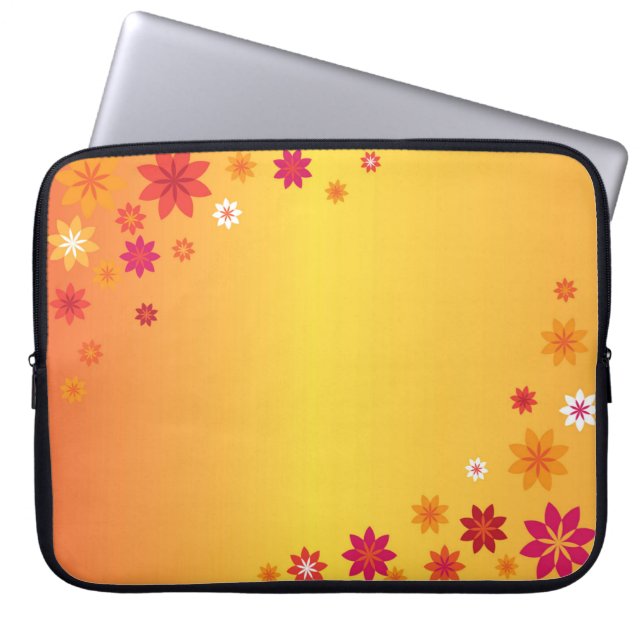 Orange Flowers Laptop sleeve (Framsidan)