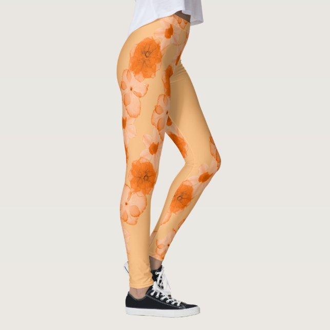 Orange Flowers Leggings (Höger)
