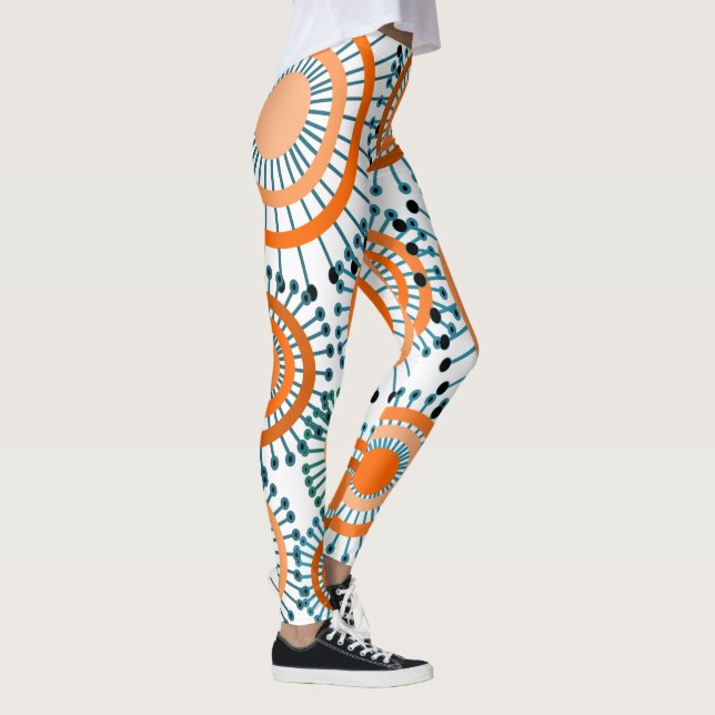 Orange Flowers Leggings (Höger)