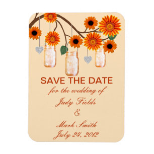Orange Flowers Mason Burk Spara datum magneter