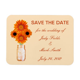 Orange Flowers Mason Burk Spara datum magneter