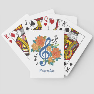 Orange Flowers Musik noter för Music Clef Note Casinokort