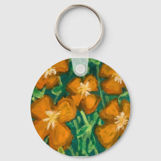 Orange Flowers Nyckelring