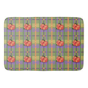 Orange Flowers on Moss Grönt Play Bath Mat Badrumsmatta
