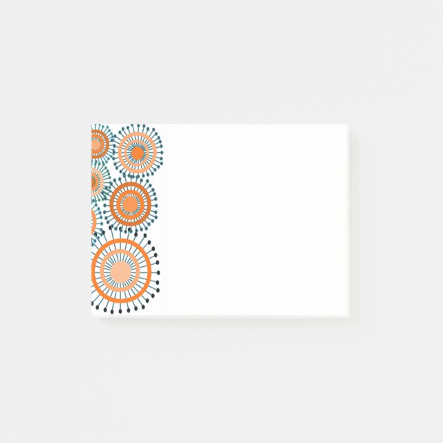 Orange Flowers Post-it Block (Framsida)