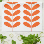 Orange Flowers Retro Mid Century Modern Kökshandduk<br><div class="desc">Det här fantastiska medelårhundradets moderna kökshanddukar har orange blommor på ett växtstjälk på vit bakgrund. Det här kommer att bli ett fantastiskt tillskott till din hemdekanter!</div>