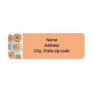 Orange Flowers Returadress Etikett